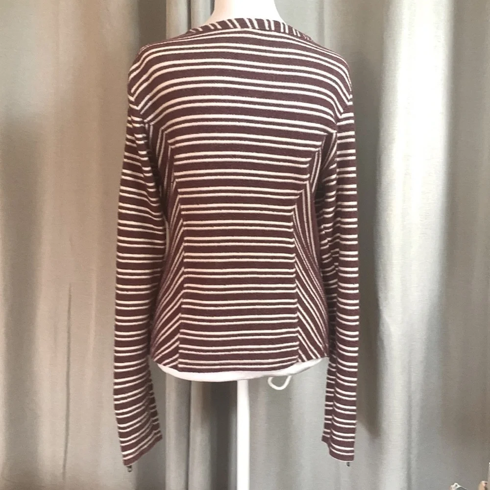 Lucky Brand Striped Jacket With Asymmetrical Zipper Size Medium - Picture 4 of 14